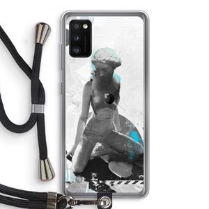 CaseCompany I will not feel a thing: Samsung Galaxy A41 Transparant Hoesje met koord
