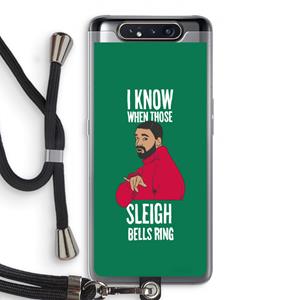 CaseCompany Sleigh Bells Ring: Samsung Galaxy A80 Transparant Hoesje met koord