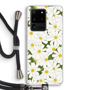 CaseCompany Summer Daisies: Samsung Galaxy S20 Ultra Transparant Hoesje met koord