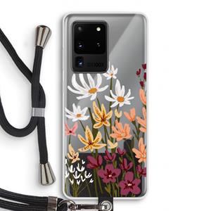 CaseCompany Painted wildflowers: Samsung Galaxy S20 Ultra Transparant Hoesje met koord