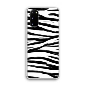 CaseCompany Zebra pattern: Samsung Galaxy S20 Transparant Hoesje