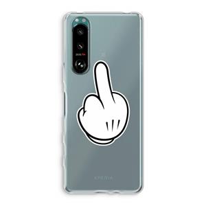 CaseCompany Middle finger black: Sony Xperia 5 III Transparant Hoesje