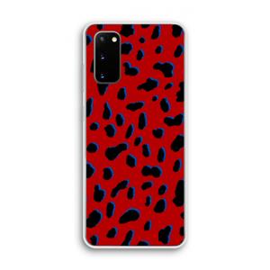 CaseCompany Red Leopard: Samsung Galaxy S20 Transparant Hoesje