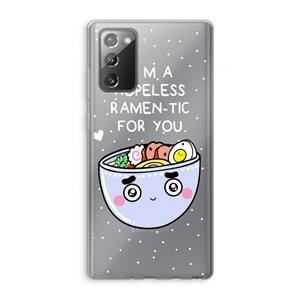 CaseCompany I'm A Hopeless Ramen-Tic For You: Samsung Galaxy Note 20 / Note 20 5G Transparant Hoesje