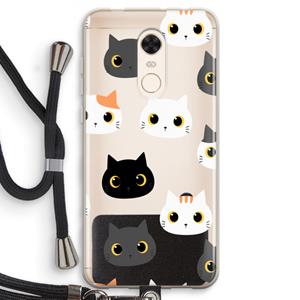 CaseCompany Katten: Xiaomi Redmi 5 Transparant Hoesje met koord