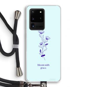 CaseCompany Bloom with grace: Samsung Galaxy S20 Ultra Transparant Hoesje met koord