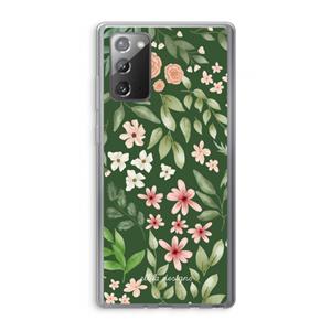CaseCompany Botanical green sweet flower heaven: Samsung Galaxy Note 20 / Note 20 5G Transparant Hoesje