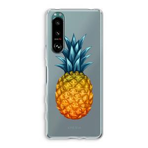 CaseCompany Grote ananas: Sony Xperia 5 III Transparant Hoesje