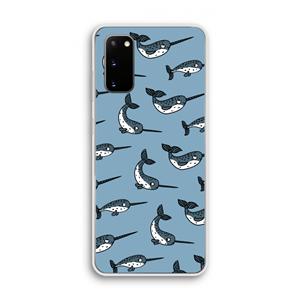 CaseCompany Narwhal: Samsung Galaxy S20 Transparant Hoesje