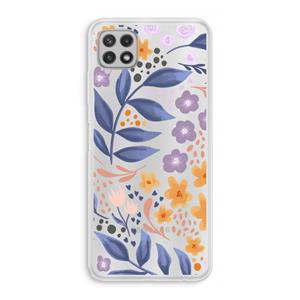 CaseCompany Flowers with blue leaves: Samsung Galaxy A22 4G Transparant Hoesje
