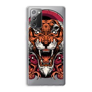 CaseCompany Tiger and Rattlesnakes: Samsung Galaxy Note 20 / Note 20 5G Transparant Hoesje