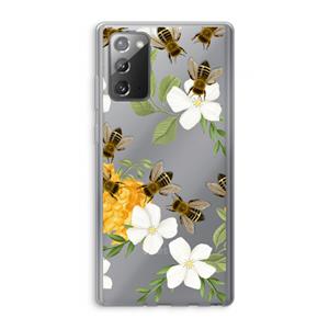 CaseCompany No flowers without bees: Samsung Galaxy Note 20 / Note 20 5G Transparant Hoesje