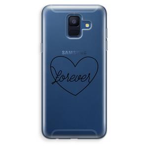 CaseCompany Forever heart black: Samsung Galaxy A6 (2018) Transparant Hoesje