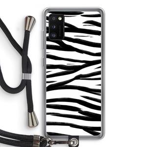 CaseCompany Zebra pattern: Samsung Galaxy A41 Transparant Hoesje met koord