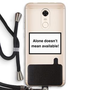 CaseCompany Alone: Xiaomi Redmi 5 Transparant Hoesje met koord