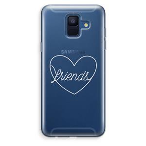 CaseCompany Friends heart pastel: Samsung Galaxy A6 (2018) Transparant Hoesje