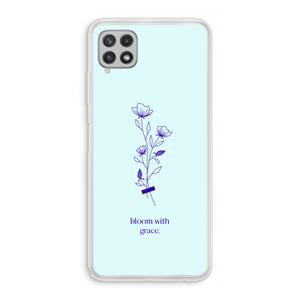 CaseCompany Bloom with grace: Samsung Galaxy A22 4G Transparant Hoesje