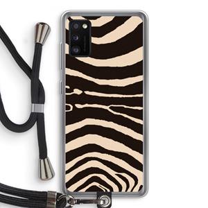CaseCompany Arizona Zebra: Samsung Galaxy A41 Transparant Hoesje met koord