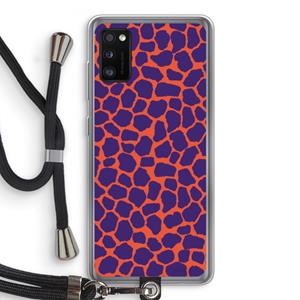 CaseCompany Purple Giraffe: Samsung Galaxy A41 Transparant Hoesje met koord