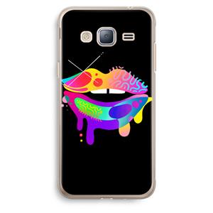 CaseCompany Lip Palette: Samsung Galaxy J3 (2016) Transparant Hoesje