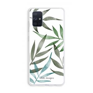 CaseCompany Tropical watercolor leaves: Galaxy A71 Transparant Hoesje