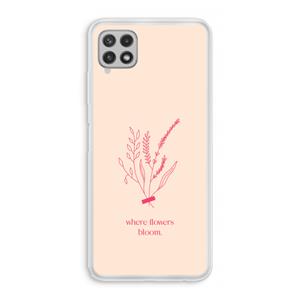 CaseCompany Where flowers bloom: Samsung Galaxy A22 4G Transparant Hoesje