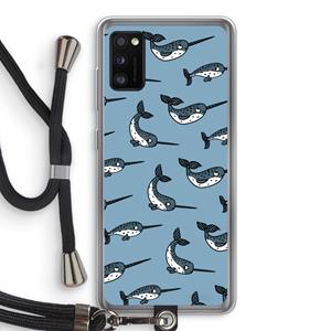 CaseCompany Narwhal: Samsung Galaxy A41 Transparant Hoesje met koord