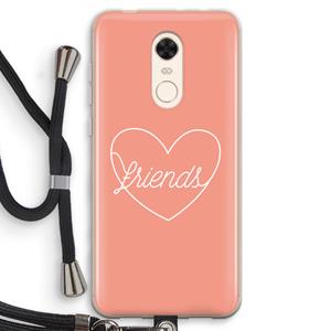 CaseCompany Friends heart: Xiaomi Redmi 5 Transparant Hoesje met koord