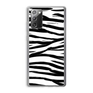 CaseCompany Zebra pattern: Samsung Galaxy Note 20 / Note 20 5G Transparant Hoesje