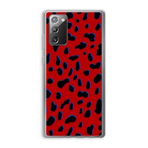 CaseCompany Red Leopard: Samsung Galaxy Note 20 / Note 20 5G Transparant Hoesje