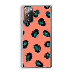 CaseCompany Pink Cheetah: Samsung Galaxy Note 20 / Note 20 5G Transparant Hoesje