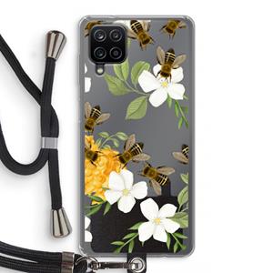 CaseCompany No flowers without bees: Samsung Galaxy A12 Transparant Hoesje met koord