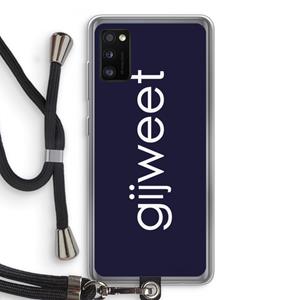 CaseCompany Gijweet: Samsung Galaxy A41 Transparant Hoesje met koord
