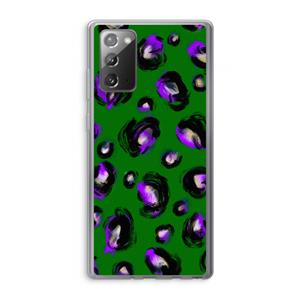 CaseCompany Green Cheetah: Samsung Galaxy Note 20 / Note 20 5G Transparant Hoesje