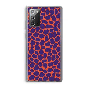 CaseCompany Purple Giraffe: Samsung Galaxy Note 20 / Note 20 5G Transparant Hoesje