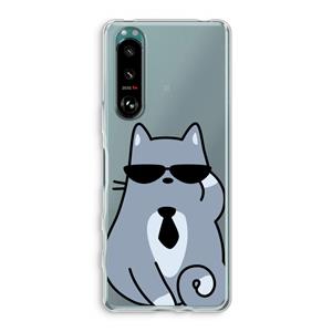 CaseCompany Cool cat: Sony Xperia 5 III Transparant Hoesje