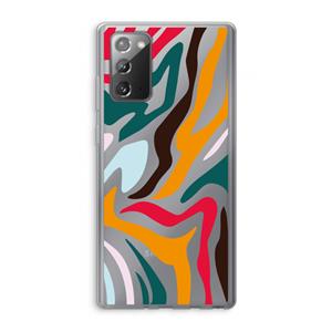 CaseCompany Colored Zebra: Samsung Galaxy Note 20 / Note 20 5G Transparant Hoesje