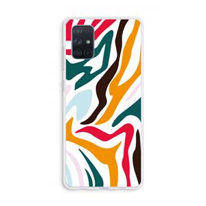 CaseCompany Colored Zebra: Galaxy A71 Transparant Hoesje