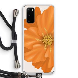 CaseCompany Orange Ellila flower: Samsung Galaxy S20 Transparant Hoesje met koord