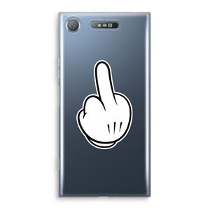 CaseCompany Middle finger black: Sony Xperia XZ1 Transparant Hoesje