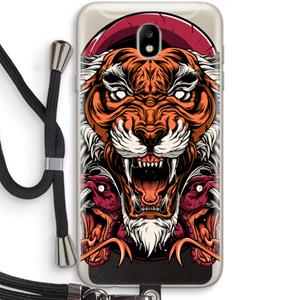 CaseCompany Tiger and Rattlesnakes: Samsung Galaxy J7 (2017) Transparant Hoesje met koord