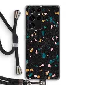 CaseCompany Terrazzo N°10: Samsung Galaxy S21 Ultra Transparant Hoesje met koord