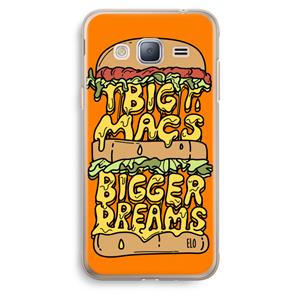 CaseCompany Big Macs Bigger Dreams: Samsung Galaxy J3 (2016) Transparant Hoesje