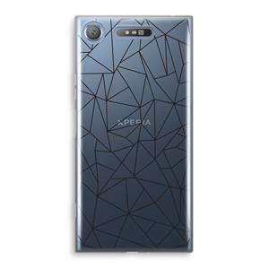 CaseCompany Geometrische lijnen zwart: Sony Xperia XZ1 Transparant Hoesje