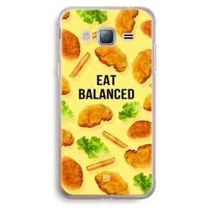 CaseCompany Eat Balanced: Samsung Galaxy J3 (2016) Transparant Hoesje