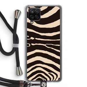CaseCompany Arizona Zebra: Samsung Galaxy A12 Transparant Hoesje met koord