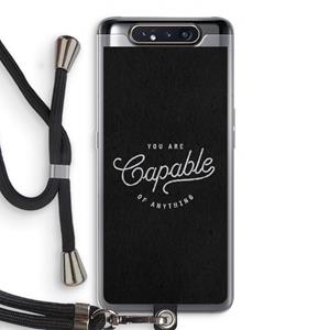 CaseCompany Capable: Samsung Galaxy A80 Transparant Hoesje met koord