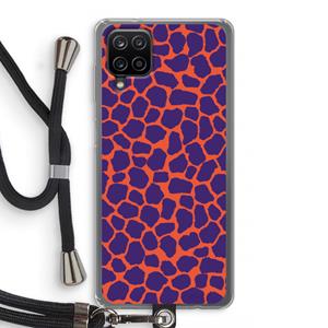 CaseCompany Purple Giraffe: Samsung Galaxy A12 Transparant Hoesje met koord