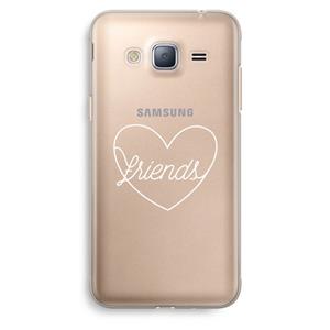 CaseCompany Friends heart pastel: Samsung Galaxy J3 (2016) Transparant Hoesje