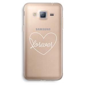 CaseCompany Forever heart pastel: Samsung Galaxy J3 (2016) Transparant Hoesje
